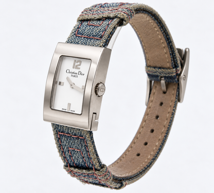 Christian Dior D78-109 Mother Of Pearl Dial Blue Denim Strap Watch(579-CHR-L). LWM864 | O/S, Multicoloured
