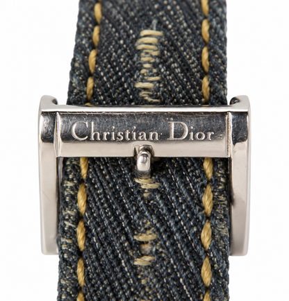 Christian Dior D78-109 Black Dial Blue Denim Strap Watch(665-DIO-L). LWM864 | O/S, Multicoloured