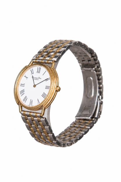 1990's Christian Dior Swiss 2351 Steel Watch | O/S, Gold and Silver