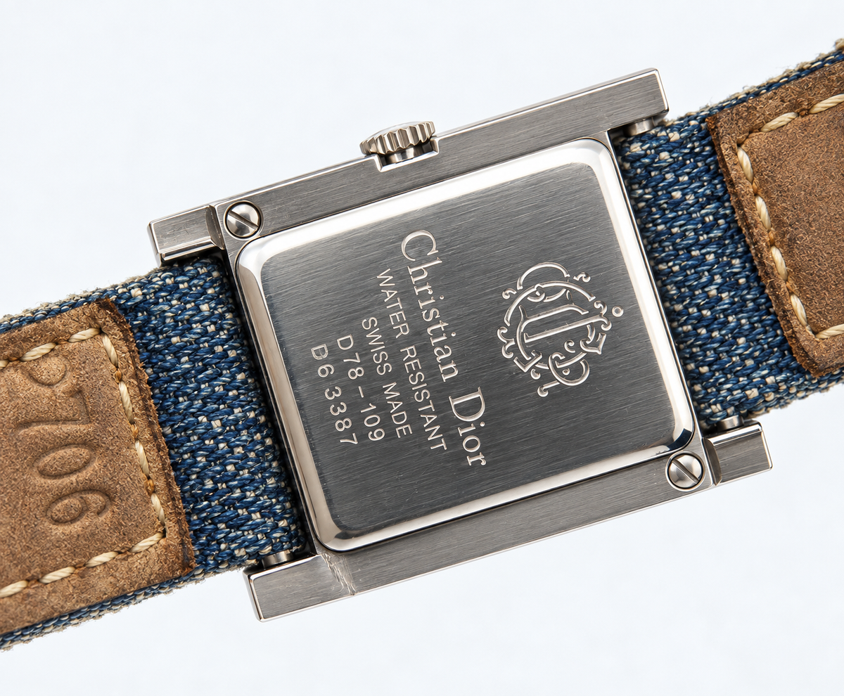 Christian Dior D78-109 Mother Of Pearl Dial Blue Denim Strap Watch(579-CHR-L). LWM864 | O/S, Multicoloured