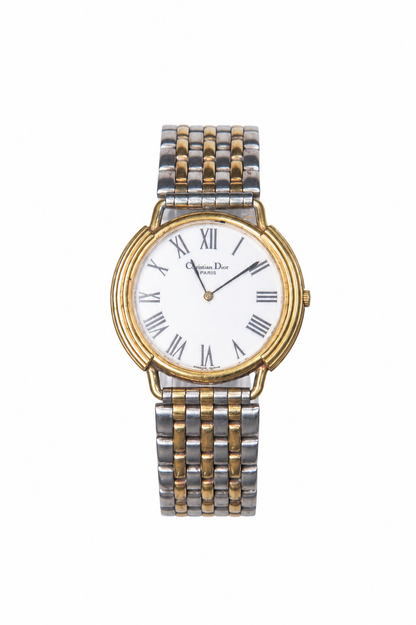 1990's Christian Dior Swiss 2351 Steel Watch | O/S, Gold and Silver