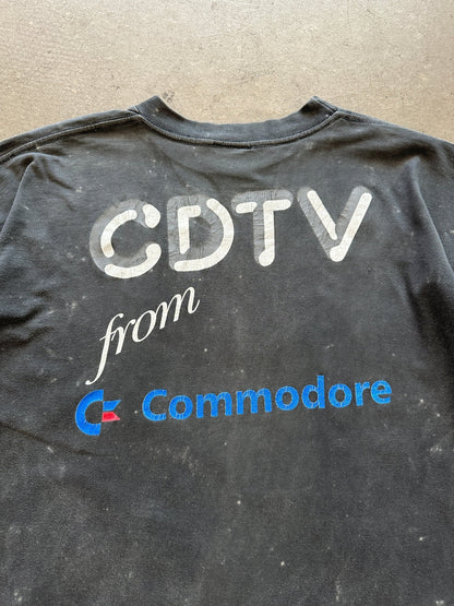 1990’s Commodore CDTV lightning T-Shirt - XL | X-Large, Red