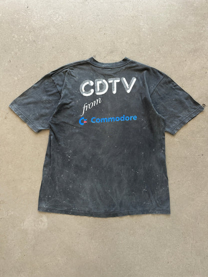 1990’s Commodore CDTV lightning T-Shirt - XL | X-Large, Red