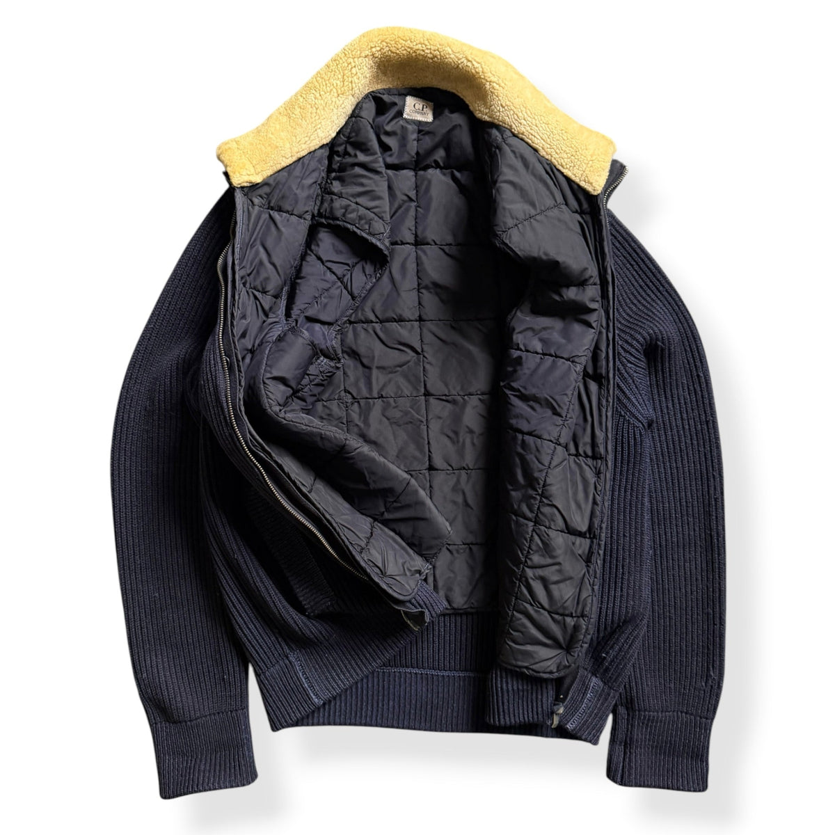 FW2006 CP Company 2in1 Knitted Jumper (L) | Large, Navy