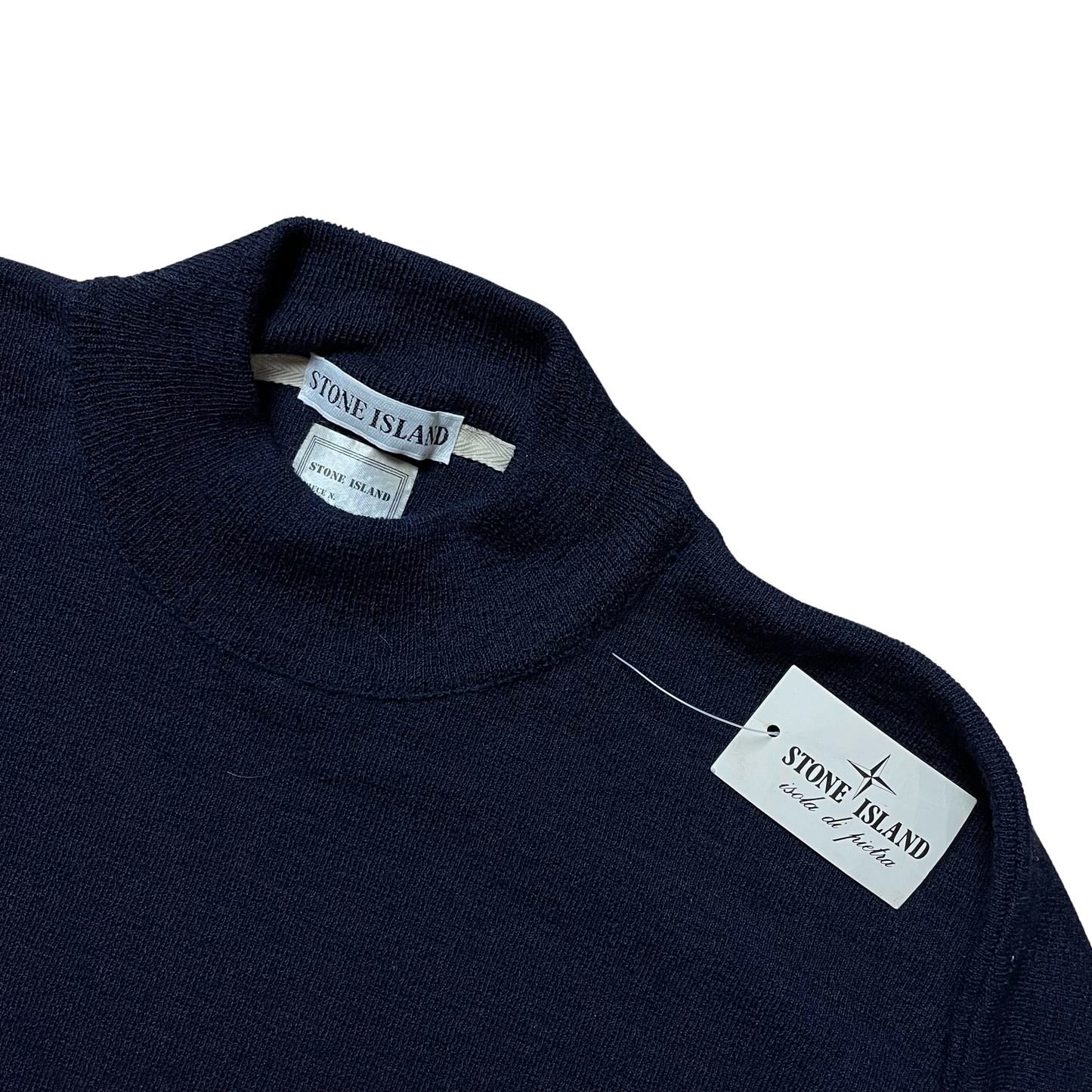 A/W 1986 Midnight Blue Waterproof Wool Embroidered Sweatshirt