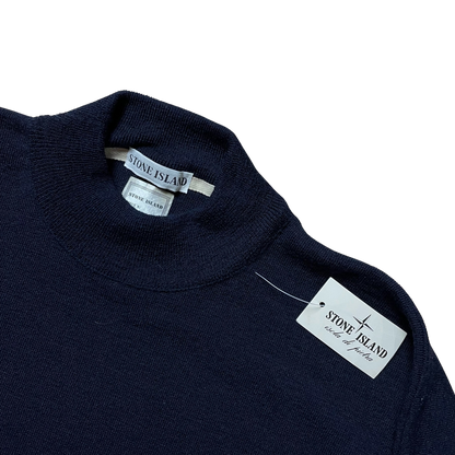 A/W 1986 Midnight Blue Waterproof Wool Embroidered Sweatshirt