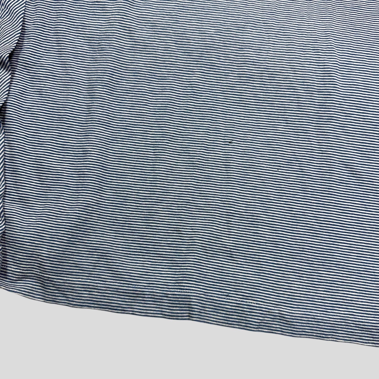 Prada Sport 2009 Blue Logo Tab Striped LS T-shirt - L