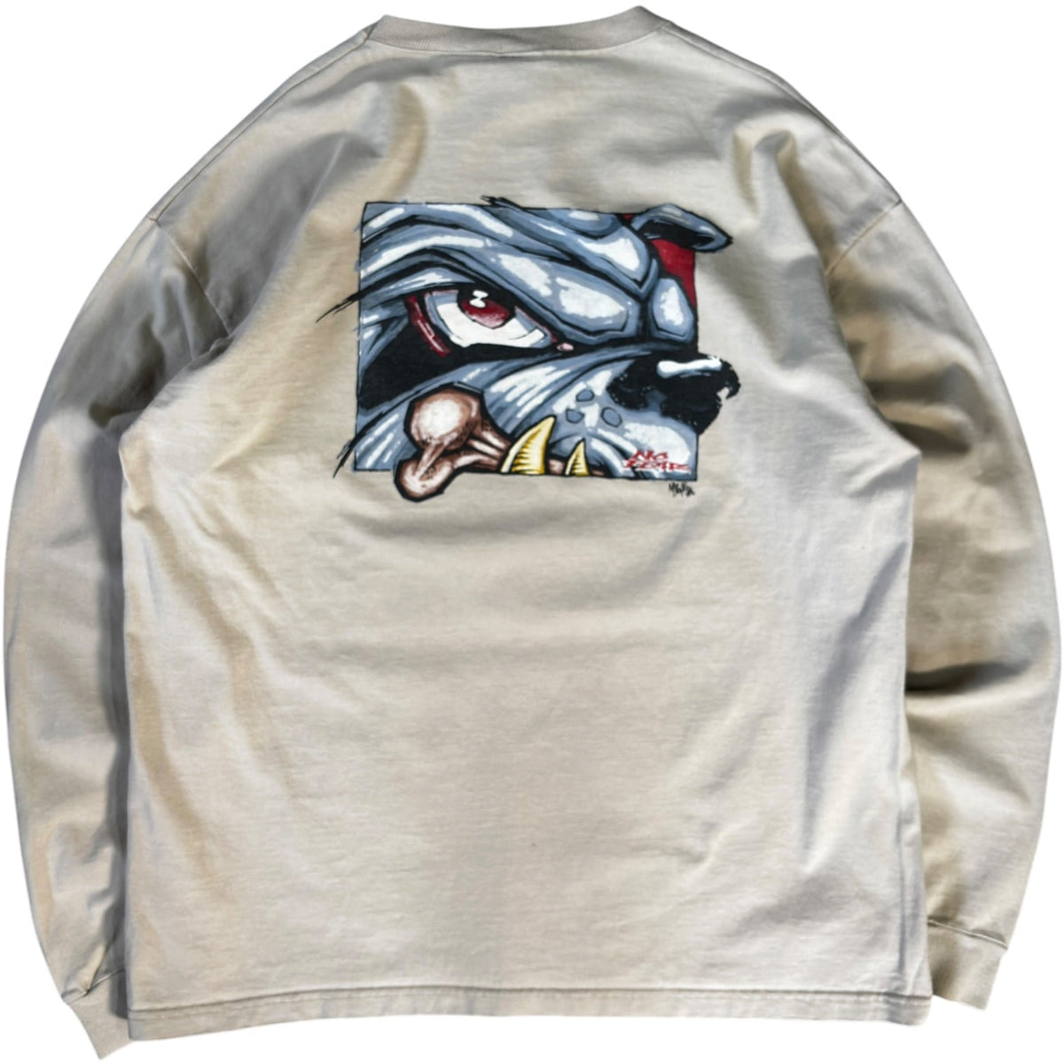 No Fear 90’s Longsleeve T Shirt L | Large, Cream