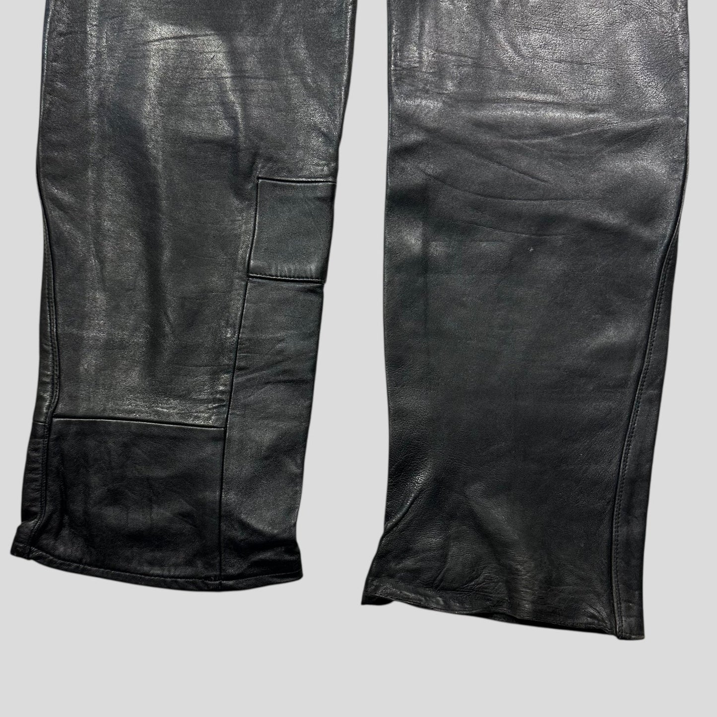 Gianni Versace 1980’s Leather Moto Biker Trousers - IT48 (32)