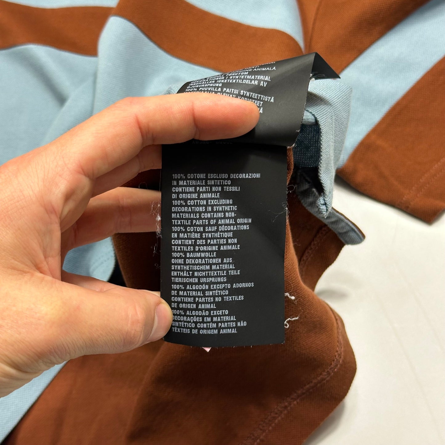 Prada 2018 Rubber Race Logo Asymmetrical Panelled Shirt - L