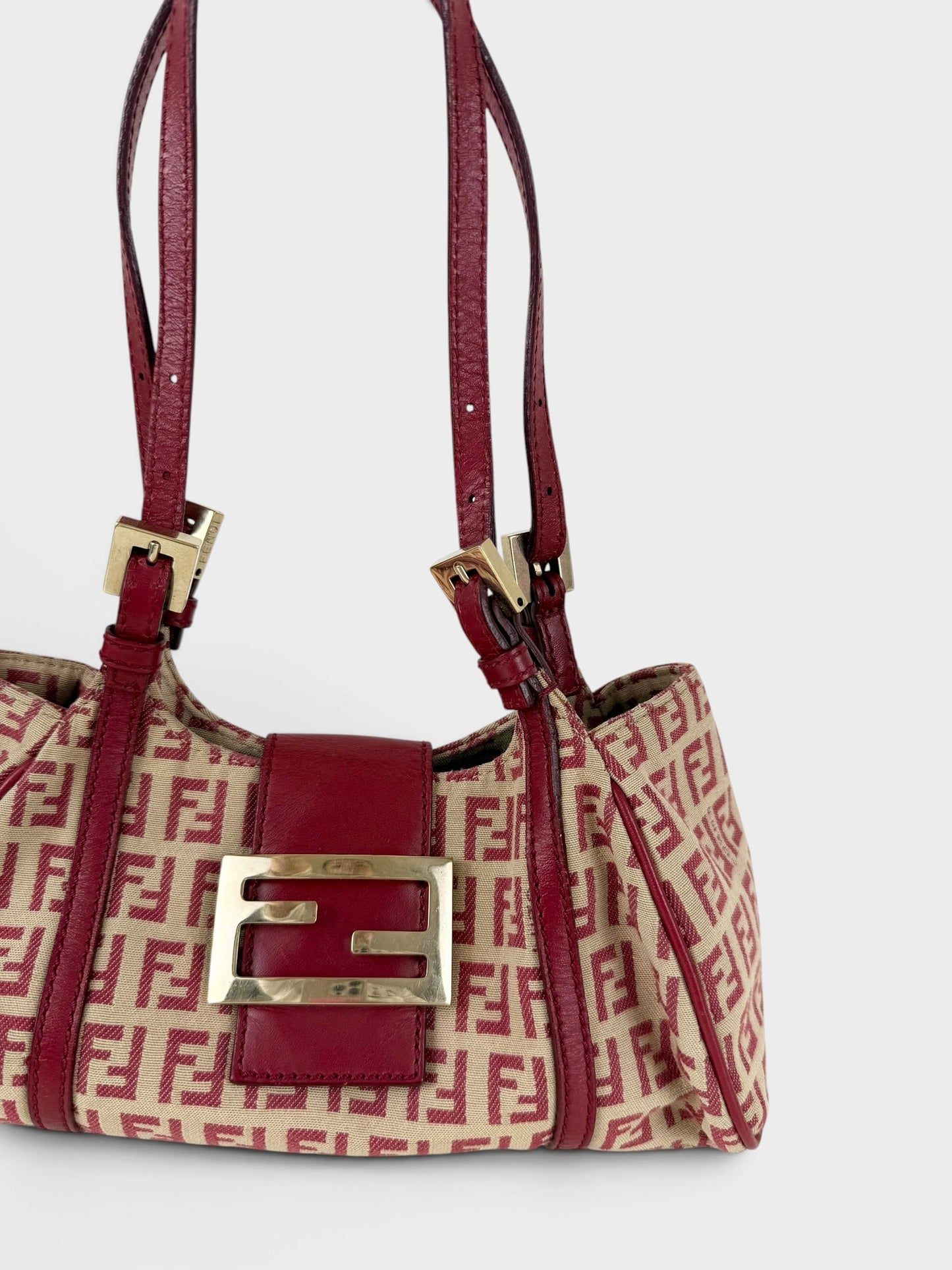 90s Fendi Zucca Red Mini Shoulder Bag | O/S, Multicoloured