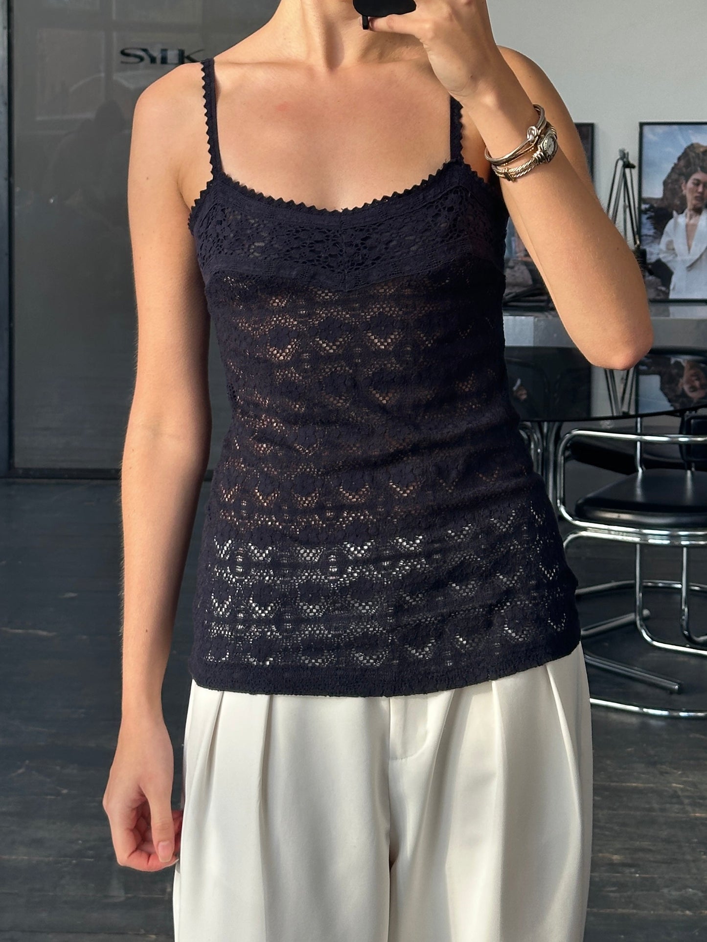 Vintage 2000s Crochet Cami Top - S/M