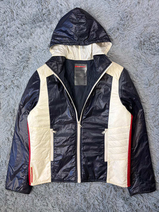 Prada Sport 2008 Astro Panelled Nylon Padded Biker Jacket - L | O/S, Multicoloured