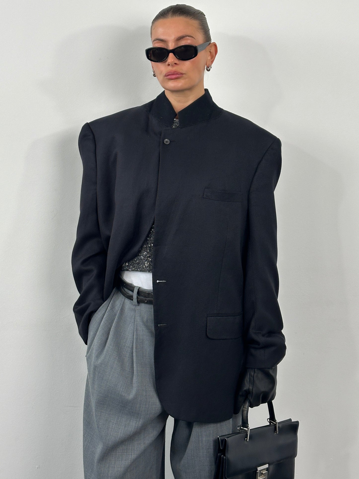 Burberry 1990s Pure Silk Single Breasted Blazer - 46R/XL