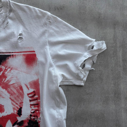 DIESEL DISTRESSED T-SHIRT | O/S, Red