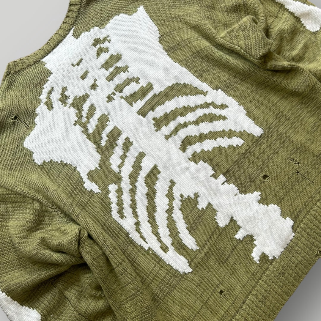 Kapital 5G Distressed Intarsia Knit XL