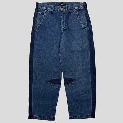 Y’s by Yohji Yamamoto SS05 Baggy Contrast Denim Jeans - 30-32 | W30, Blue