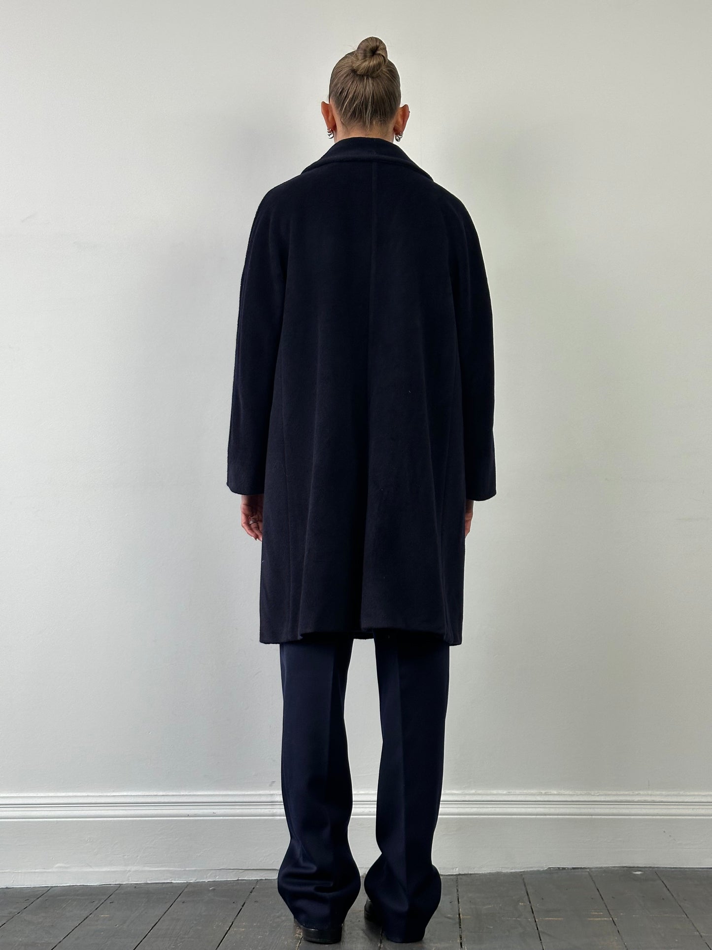 Max Mara Wool Cashmere Double Breasted A-Line Coat - L