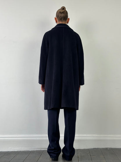 Max Mara Wool Cashmere Double Breasted A-Line Coat - L