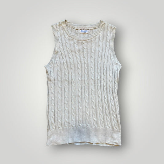 Beams Boy Womens Knitted Vest M | O/S, Cream