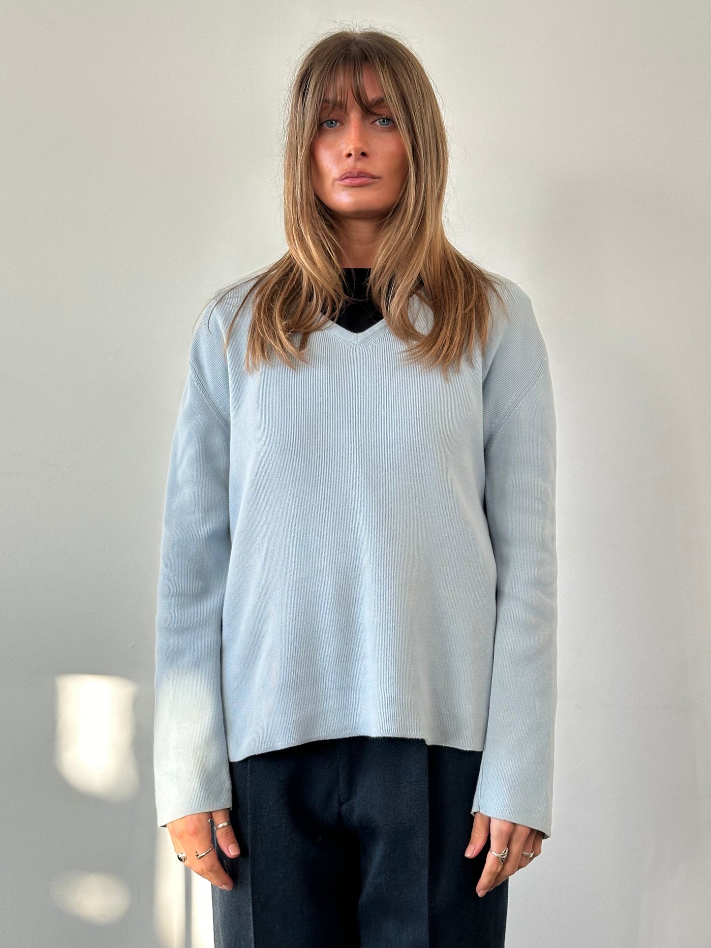 Armani Jeans Pure Cotton V Neck Jumper - L