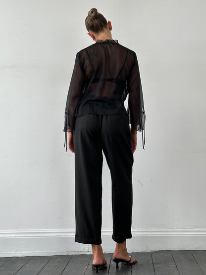 Christian Dior Monsieur Wool Straight Leg Tailored Trousers - W36