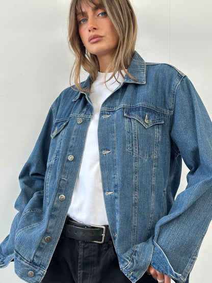 Vintage Pure Cotton Denim Jacket - XL