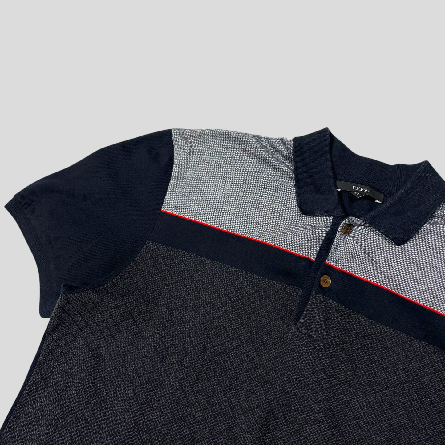 Gucci 2011 Cross Monogram Web Stripe Polo Shirt - L | Default Title, Grey