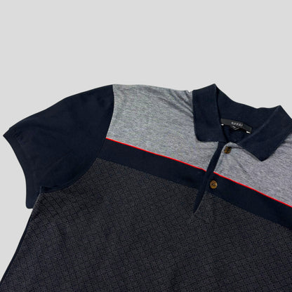 Gucci 2011 Cross Monogram Web Stripe Polo Shirt - L | Default Title, Grey