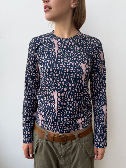 Comme Des Garçon X baanai SS19 All-Over Print Long Sleeve | Small, Pink, Black
