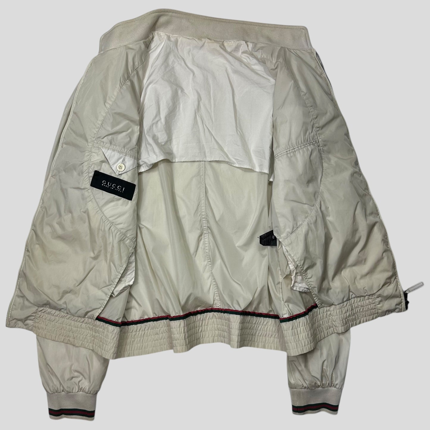 Gucci by Tom Ford 00’s Nylon Military Web Bomber Jacket - M/L | Default Title, White