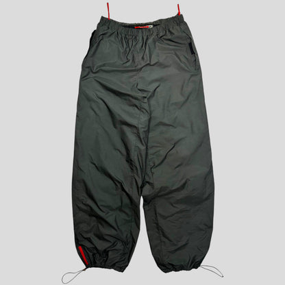 Prada Sport AW00 Fleece Lined Nylon Parachute Trackpants - M/L