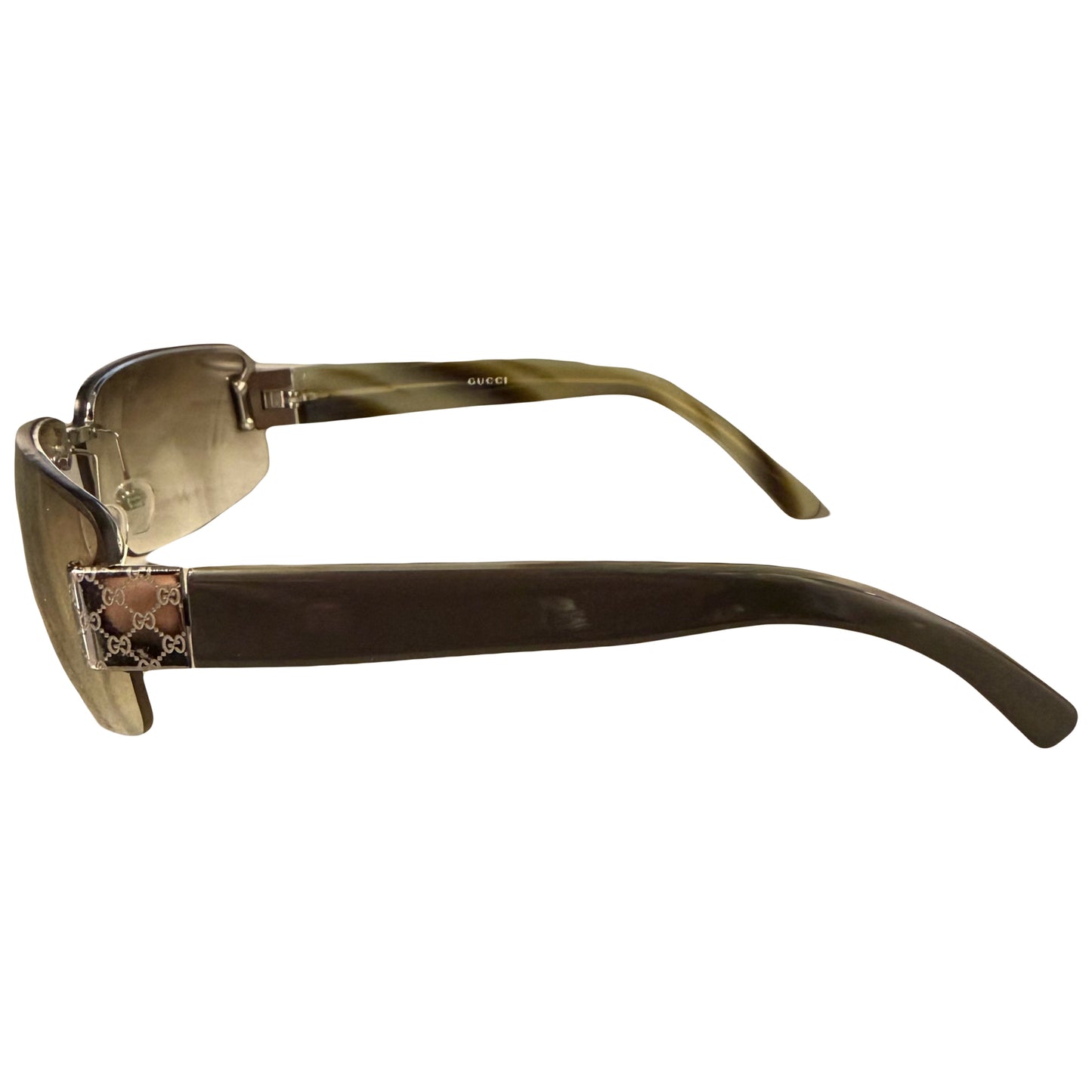 Gucci Monogram Sunglasses In Olive Green | O/S, Green