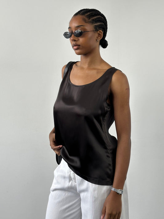 Gianfranco Ferré Studio 1990s Satin Sleeveless Top - L