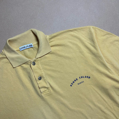 S/S 1993 Corn Yellow Marina Spell Out Polo Shirt