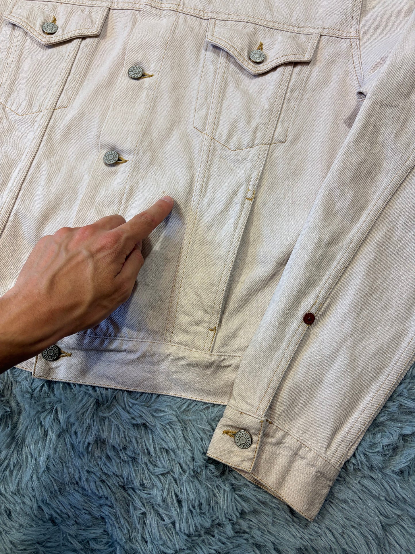 Gucci by Tom Ford 00’s Pale Pink Mens Trucker Jacket - IT52 | O/S, Pink