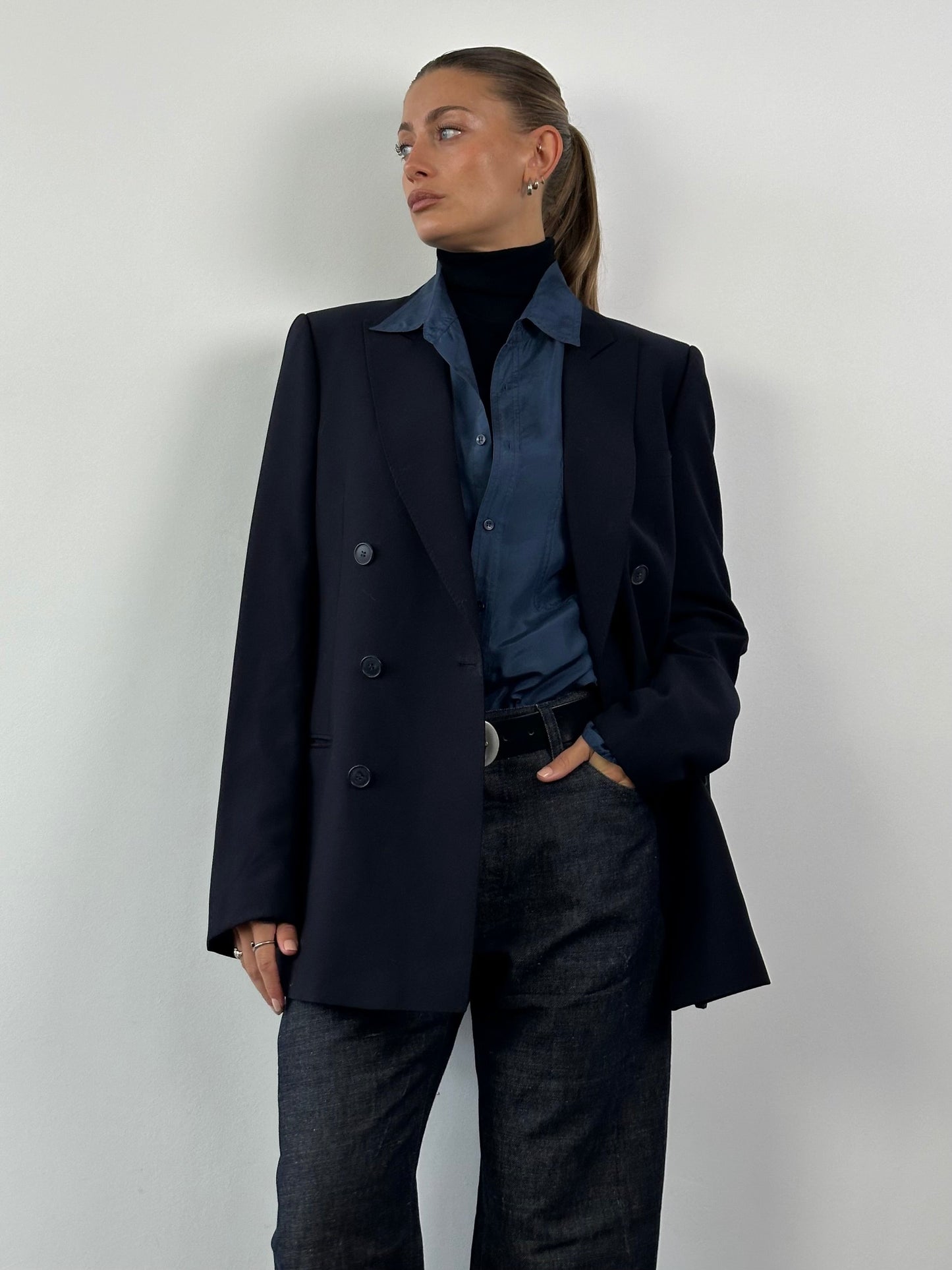 Vintage Pure Virgin Wool Double Breasted Blazer - L/XL