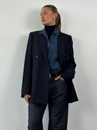 Vintage Pure Virgin Wool Double Breasted Blazer - L/XL