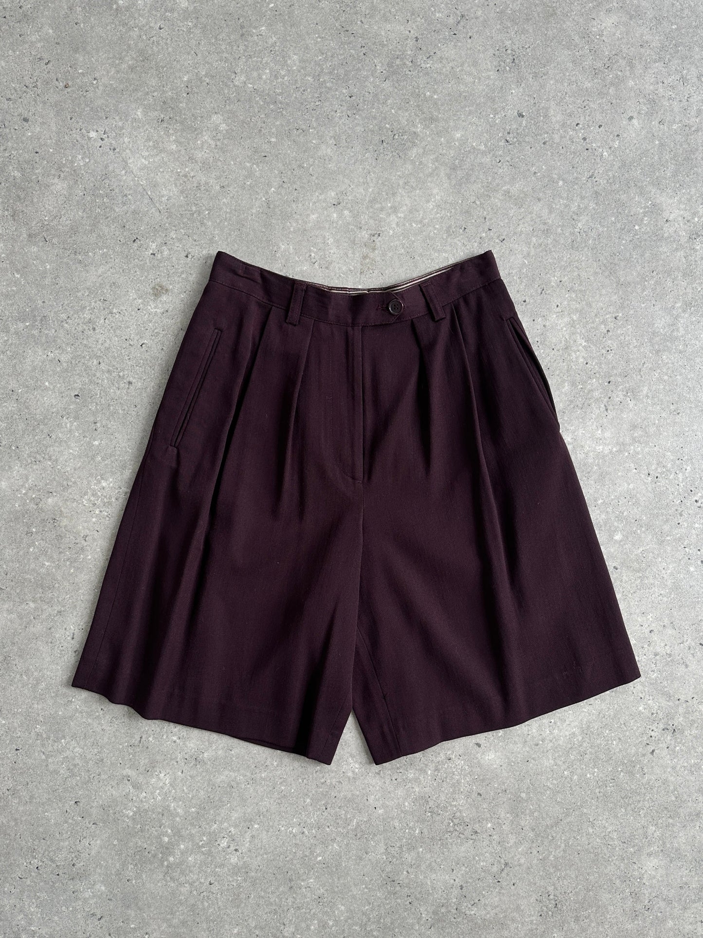Emporio Armani Wool High Waisted Tailored Shorts - W26