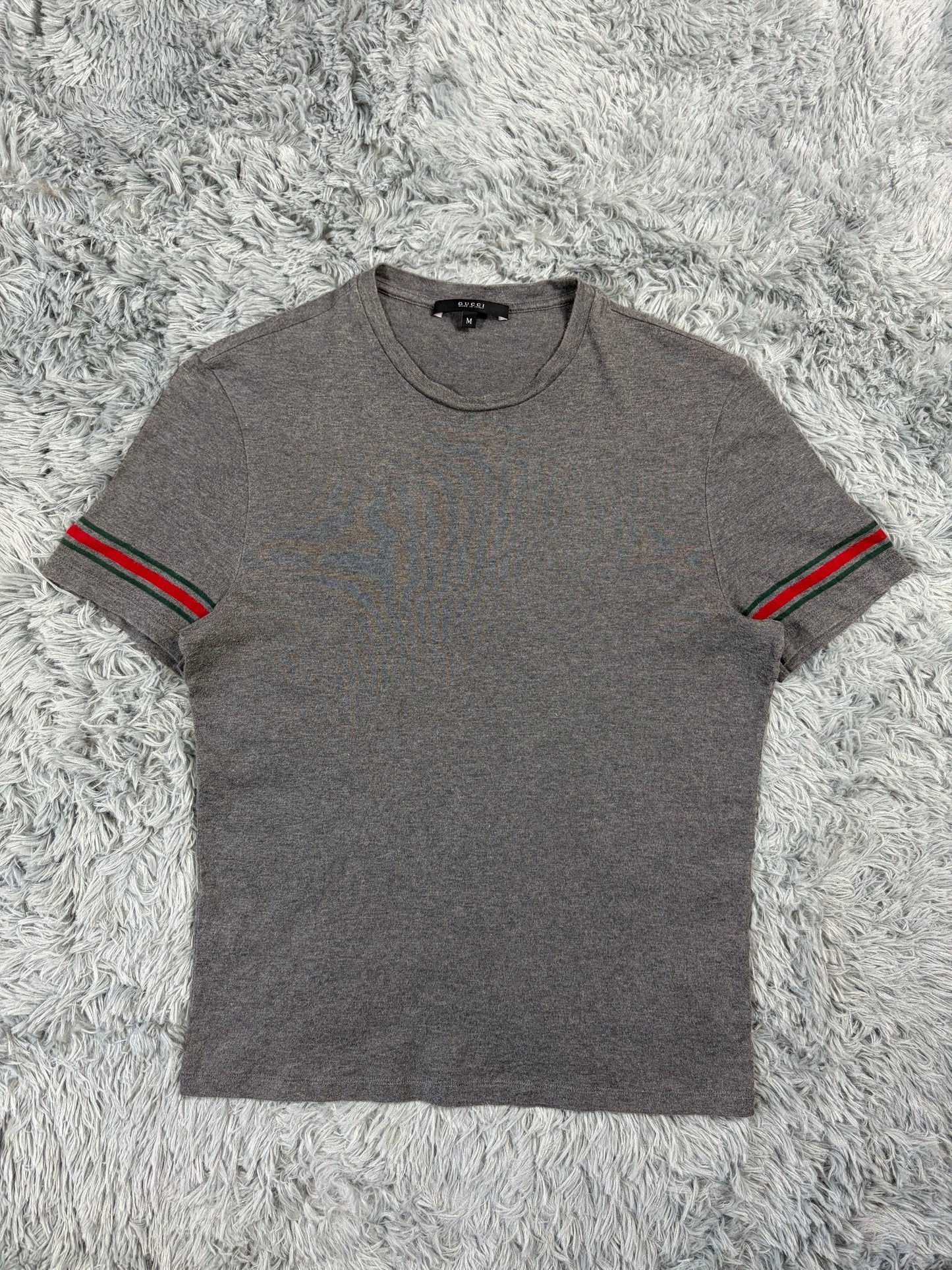 Gucci 2010s Web Stripe Grey T-shirt - S/M | O/S, Grey