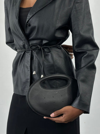 Lacoste 2000s Faux Leather Oval Handle Bag