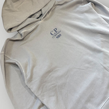 C.P. Company Diagonal Fleece Embroidery Logo Hooded Jumper L BNWT