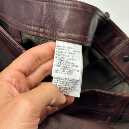 Issey Miyake 2003 Leather Moto Trousers - 3 (S) | W30, Brown