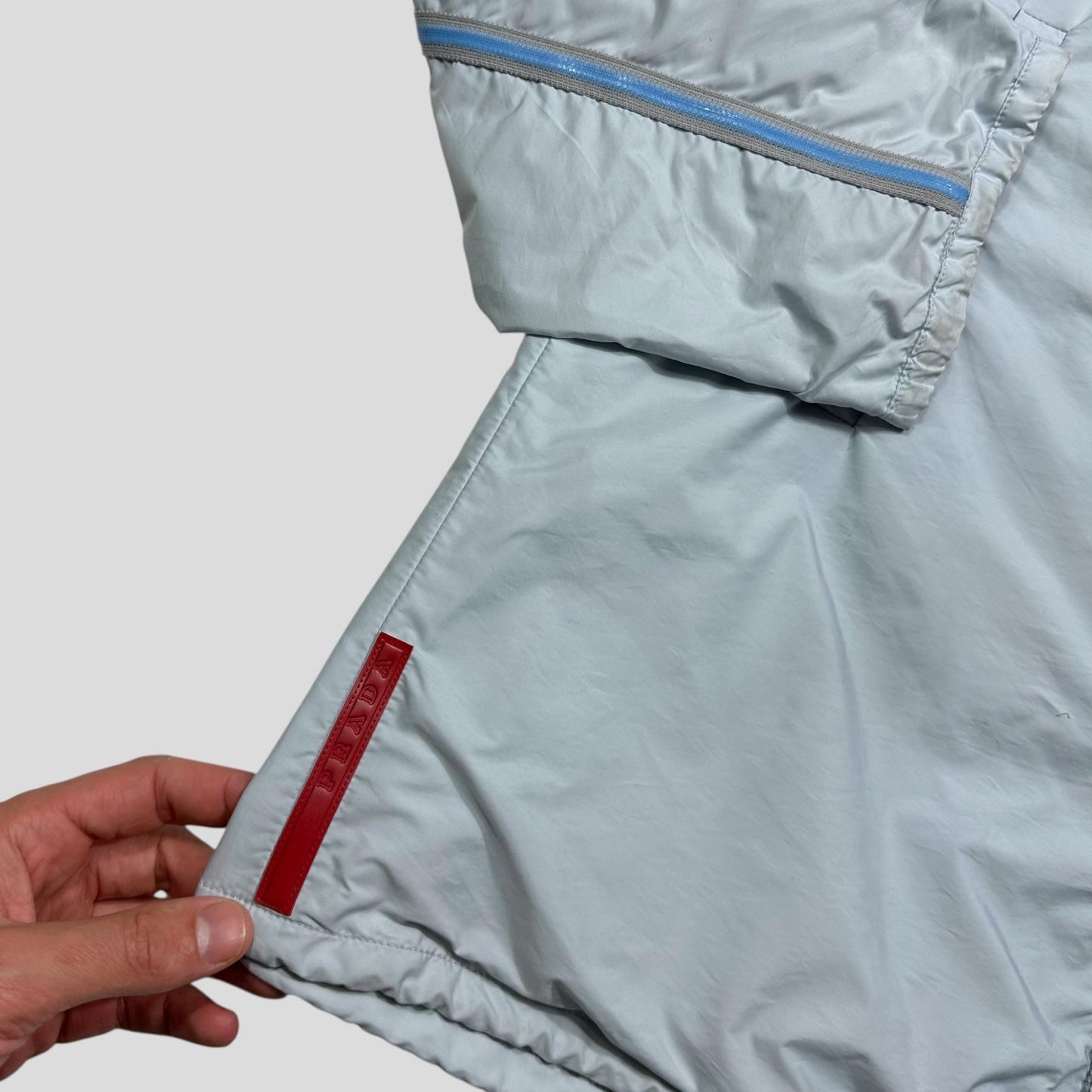 Prada Sport SS00 Gel Seam Baby Blue Nylon Coach Jacket - IT54 (XL)