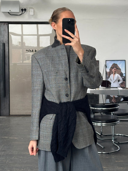 Yves Saint Laurent Pour Homme 1990s Pure Wool Check Blazer - 40R/L