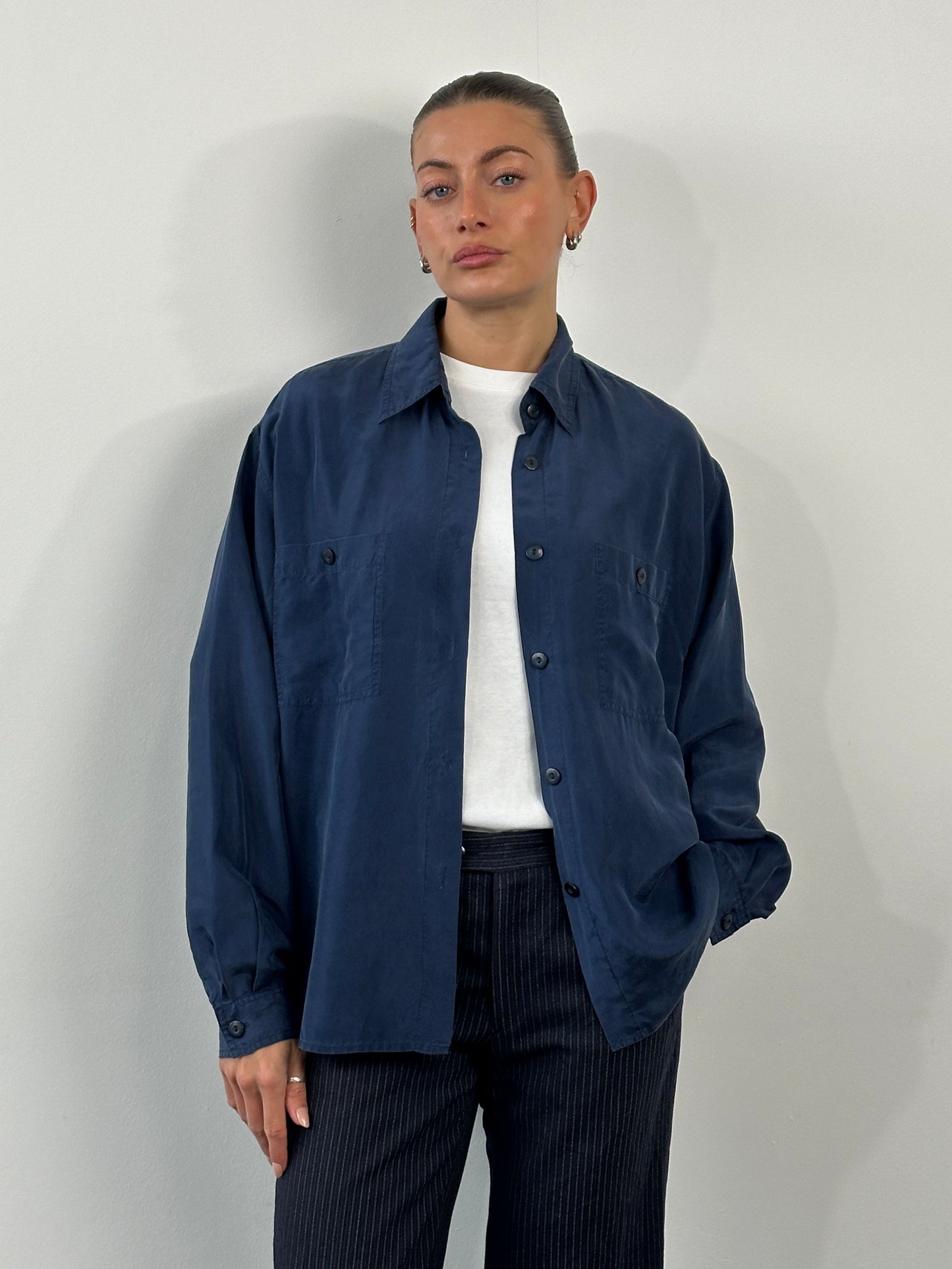 Vintage 1990s Pure Silk Shirt - L