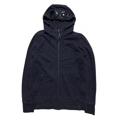 CP Company Dark Blue Full Zip Goggle Hoodie - Known Source