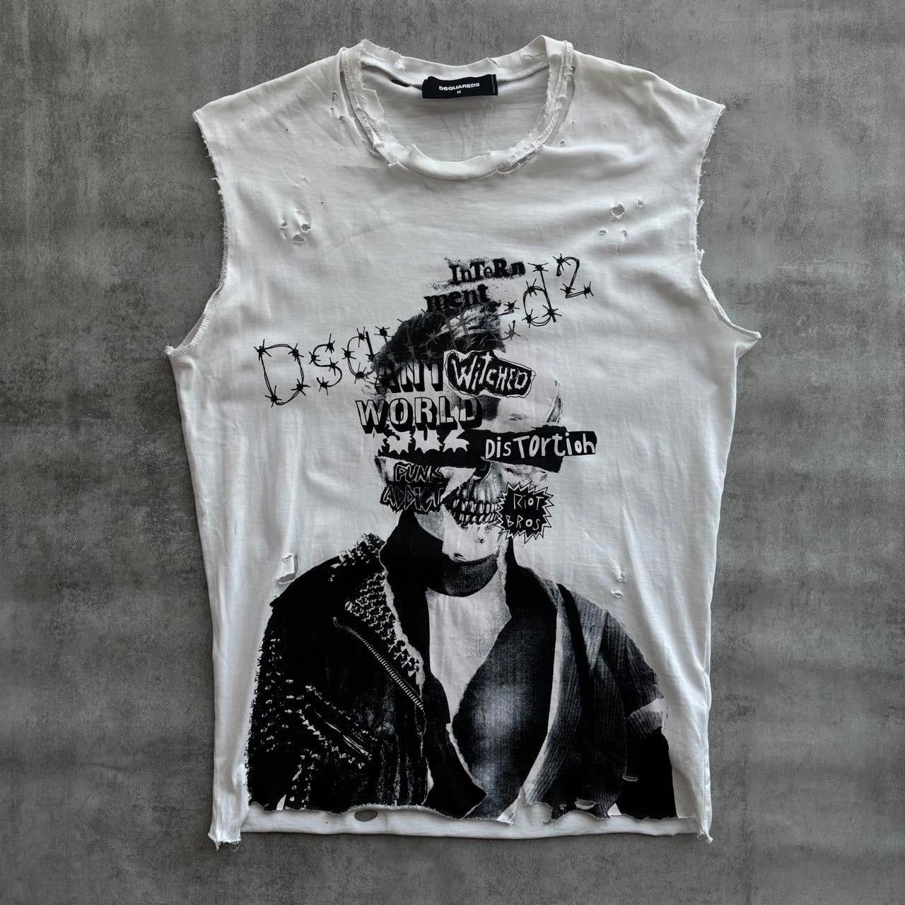 DSQUARED2 DISTRESSED TOP | O/S, Red