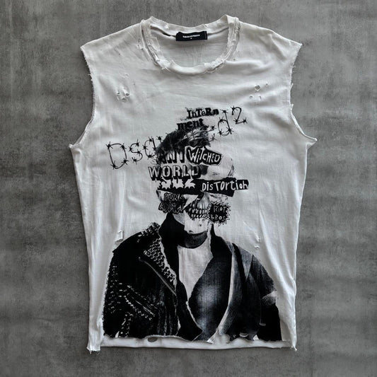 DSQUARED2 DISTRESSED TOP | O/S, Red