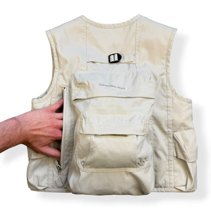 2000's Calvin Klein Integrated Backpack Cargo Jacket (XS) | O/S, Beige